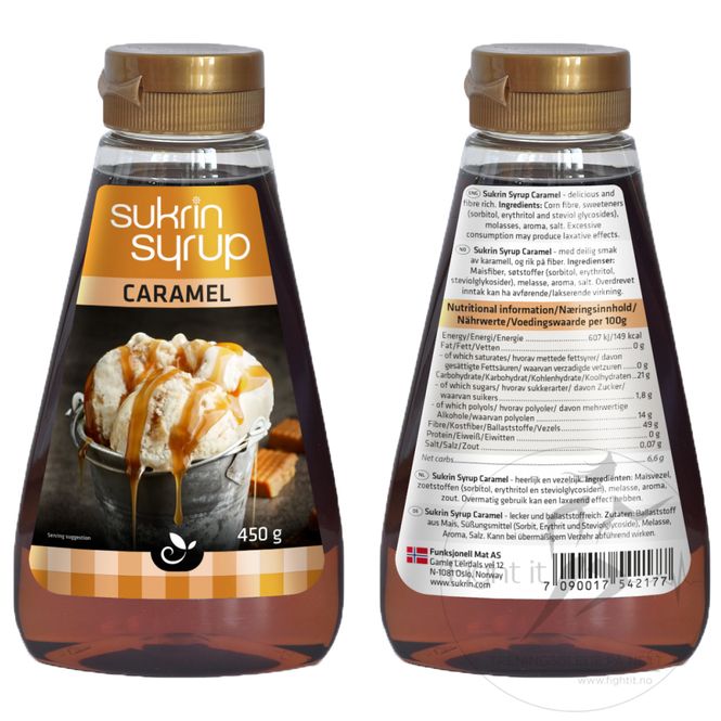 Hovedbilde SukrinSirup Caramel 450g