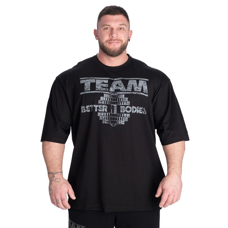 Better Bodies Team Pump Cover Iron Tee - Black/Grey