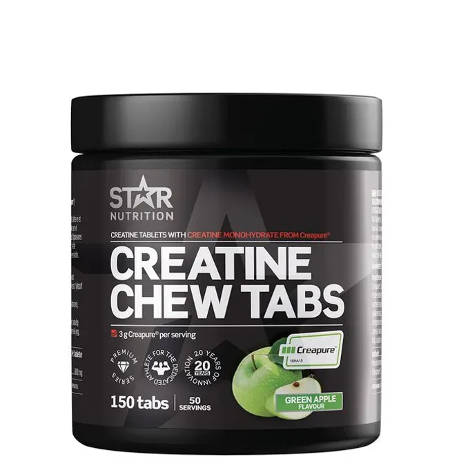 Hovedbilde Star Nutrition - Creatine Chew Tabs Green Apple 150 stk