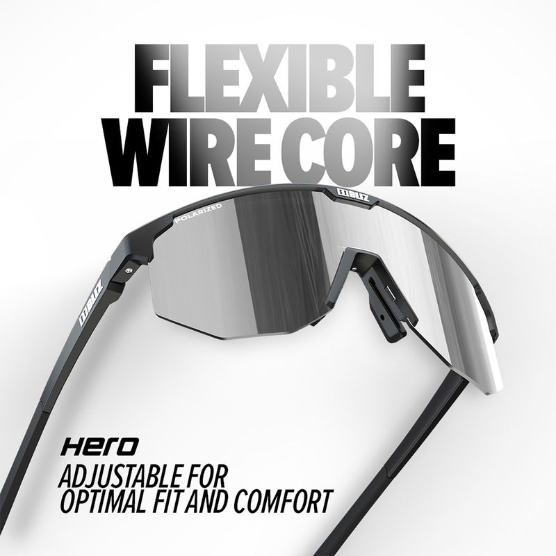 Bliz Hero Polarized - Matt Black, Smoke w/Silver Mirror Polarize
